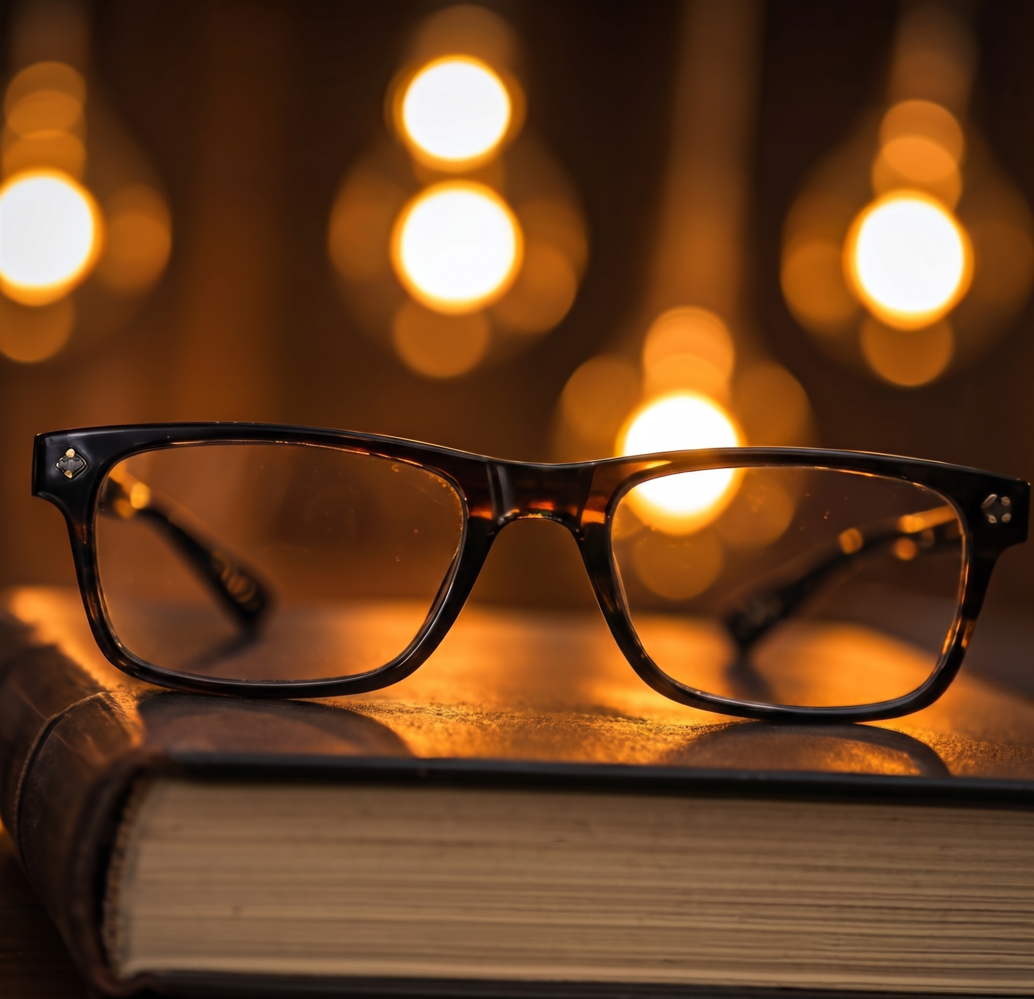 Glasses on a book